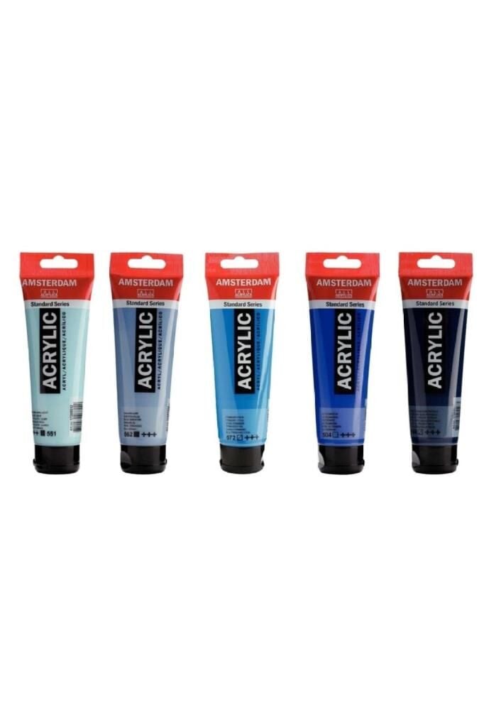 Amsterdam Akrilik Boya 120ml 5'li Set Mavi Deniz Tonu Renkleri