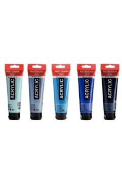 Amsterdam Akrilik Boya 120ml 5'li Set Mavi Deniz Tonu Renkleri