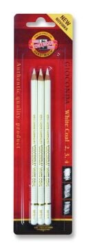 Kohinoor White Charcoal Füzen (Beyaz Kömür Kalem) 3 Adet
