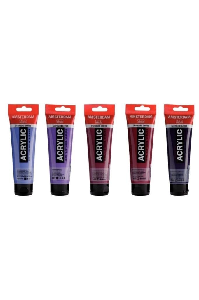 Amsterdam Akrilik Boya 120ml 5'li Set Mor Menekşe Tonu Renkleri