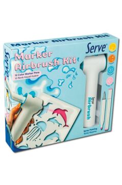 Serve Marker Airbrush Kit - 12 Adet Keçeli Kalem