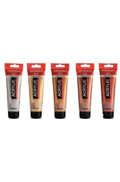 Amsterdam Akrilik Boya 120ml 5'li Set Metalik Tonları Renkleri
