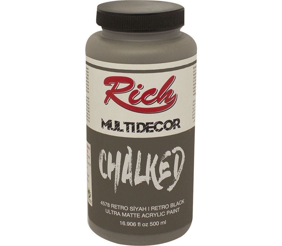 Rich Multi Decor Chalked Akrilik Boya 500ml. 4578 RETRO SİYAH