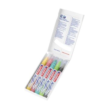 Edding 5100 Akrilik Markör 5’Li Paket (Pastel) - Sarı Mavi Yeşil Gül Gri - 2-3 Mm’Lik Yuvarlak Uç