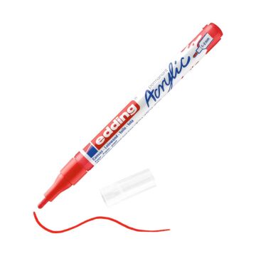 Edding 5300 İnce Uçlu Akrilik Markör - Trafik Kırmızı - 1-2 Mm’Lik İnce Yuvarlak Uç
