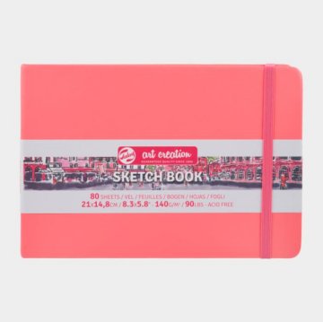 Art creation Sketch Book Eskiz Bloğu 21x14,8 140gr 80 Yaprak CORAL RED