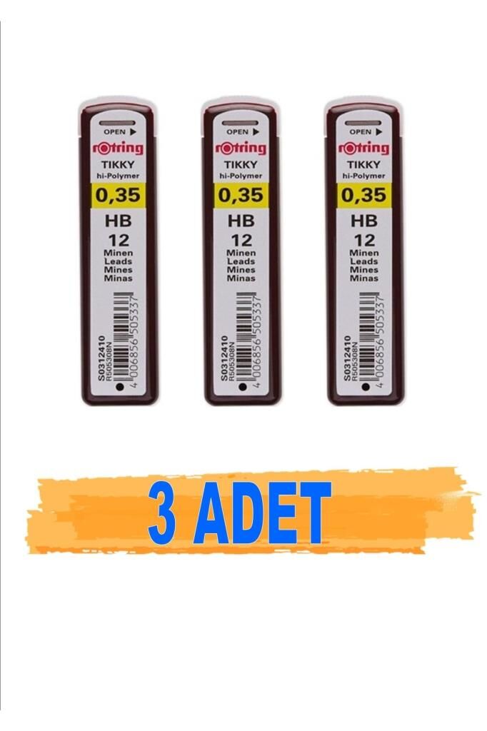 Rotring Min 0,35 Mm Hb Versatil Kalem Ucu 3 Adet Hi Polymer Germany