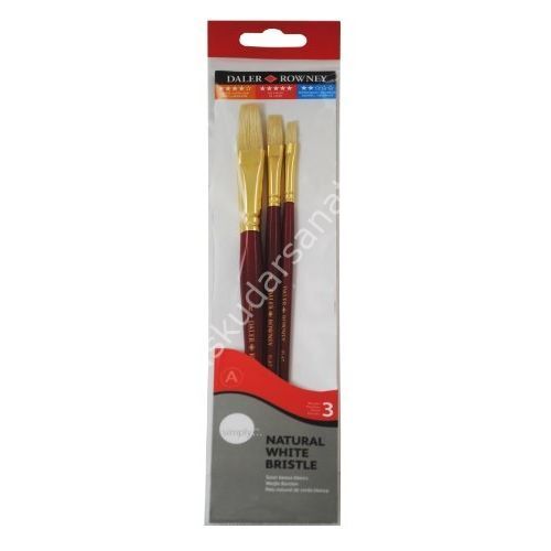 D.Rowney Simply Beyaz Bristle Fırça Seti 3 lü