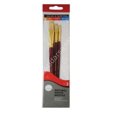 D.Rowney Simply Beyaz Bristle Fırça Seti 3 lü