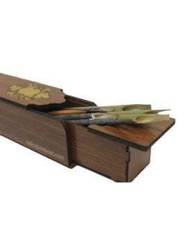 Ahşap İşlemeli Kalem Kutusu Sanatsal Kalem Kutusu Hat Kalemliği Kaligrafi Kalemliği