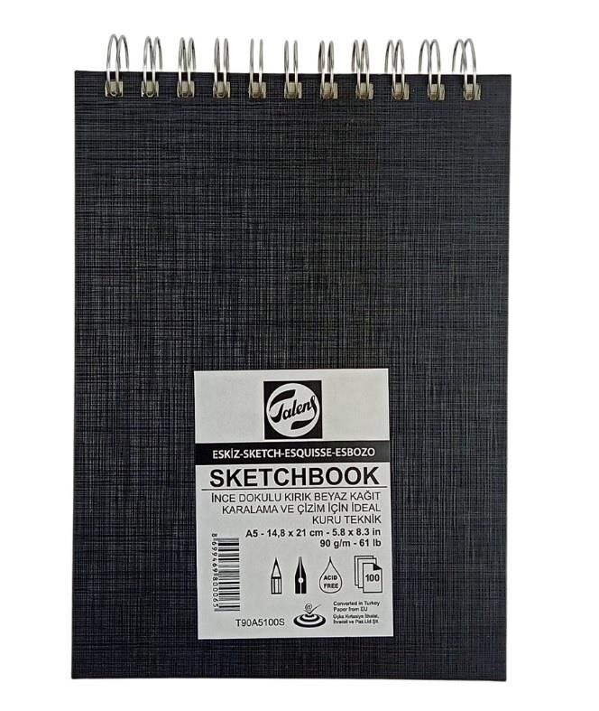 Talens Eskiz Defteri A5 Spiralli 90 Gr. 100 Yaprak