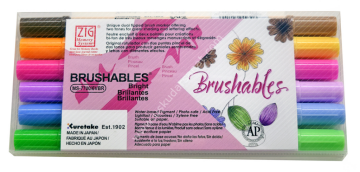 Zig Brushables 2 Renk Tonu Fırça Uçlu Marker Kalem 6'LI PARLAK RENKLER SET