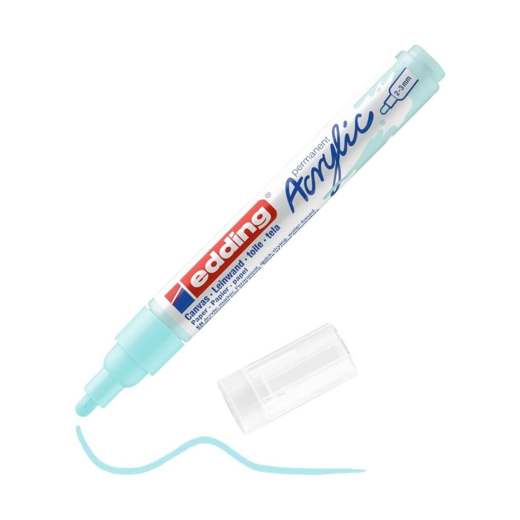 Edding 5100 Orta Uçlu Akrilik Markör - Pastel-Mavi - 2-3 Mm’Lik Yuvarlak Uç