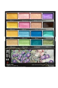 Kuretake Gansai Tambi Metalik Yaldız Tablet Sulu Boya Seti 24 Renk Set MC20/24V/NW3
