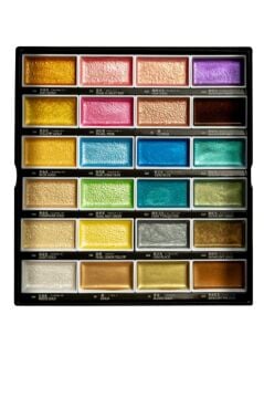 Kuretake Gansai Tambi Metalik Yaldız Tablet Sulu Boya Seti 24 Renk Set MC20/24V/NW3