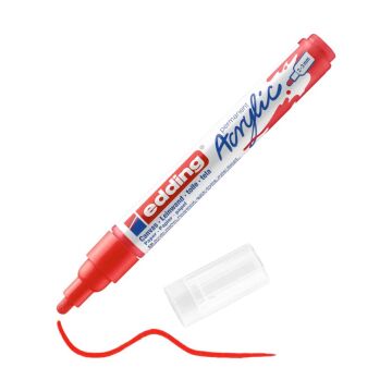 Edding 5100 Orta Uçlu Akrilik Markör - Trafik Kırmızı - 2-3 Mm’Lik Yuvarlak Uç