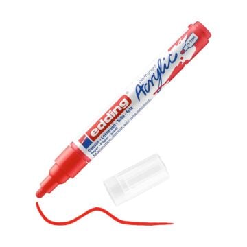 Edding 5100 Orta Uçlu Akrilik Markör - Trafik Kırmızı - 2-3 Mm’Lik Yuvarlak Uç