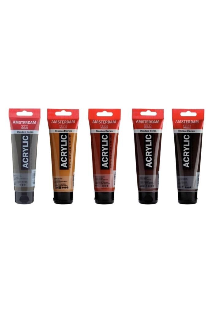 Amsterdam Akrilik Boya 120ml 5'li Set Kahve Tonu Renkleri