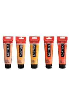 Amsterdam Akrilik Boya 120ml 5'li Set Turuncu Tonu Renkleri