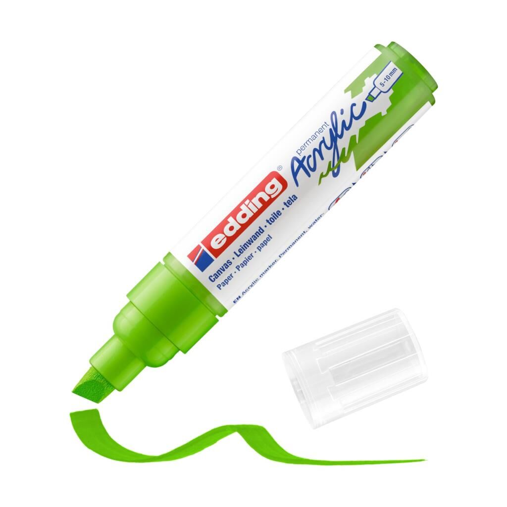 Edding 5000 Kalın Uçlu Akrilik Markör - Sarı-Yeşil - 5-10 Mm’Lik Kesik Uç