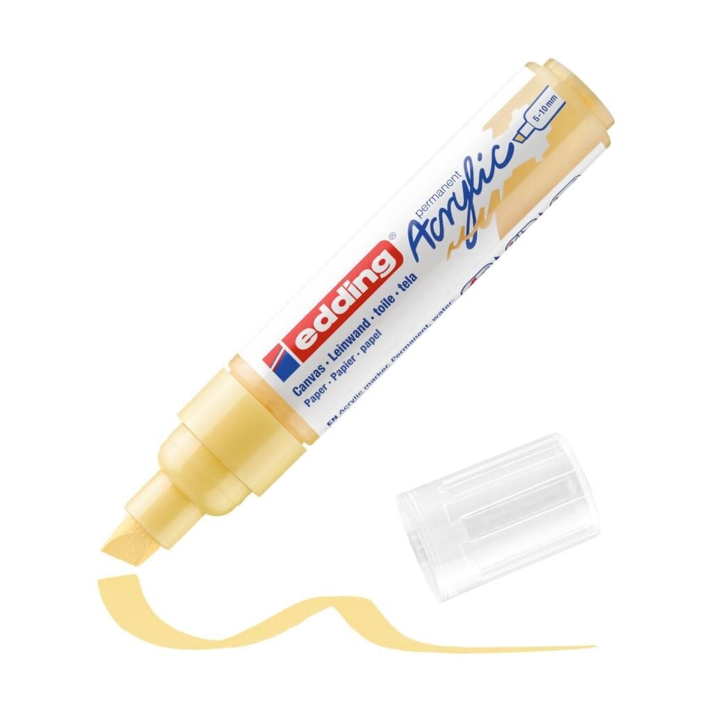 Edding 5000 Kalın Uçlu Akrilik Markör - Pastel-Sarı - 5-10 Mm’Lik Kesik Uç