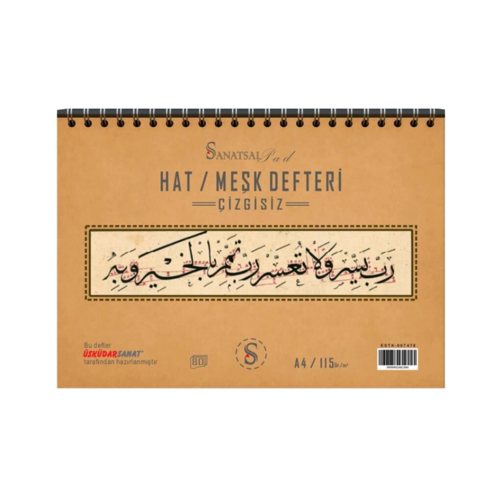Sanatsal Pad Hat -Meşk Defteri A4 80 Yap. 115gr Çizgisiz