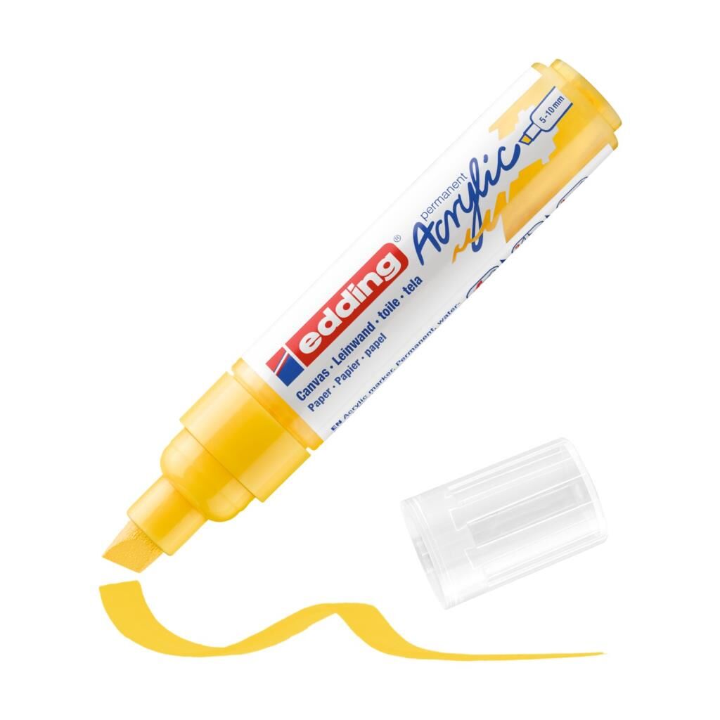 Edding 5000 Kalın Uçlu Akrilik Markör - Trafik Sarı - 5-10 Mm’Lik Kesik Uç