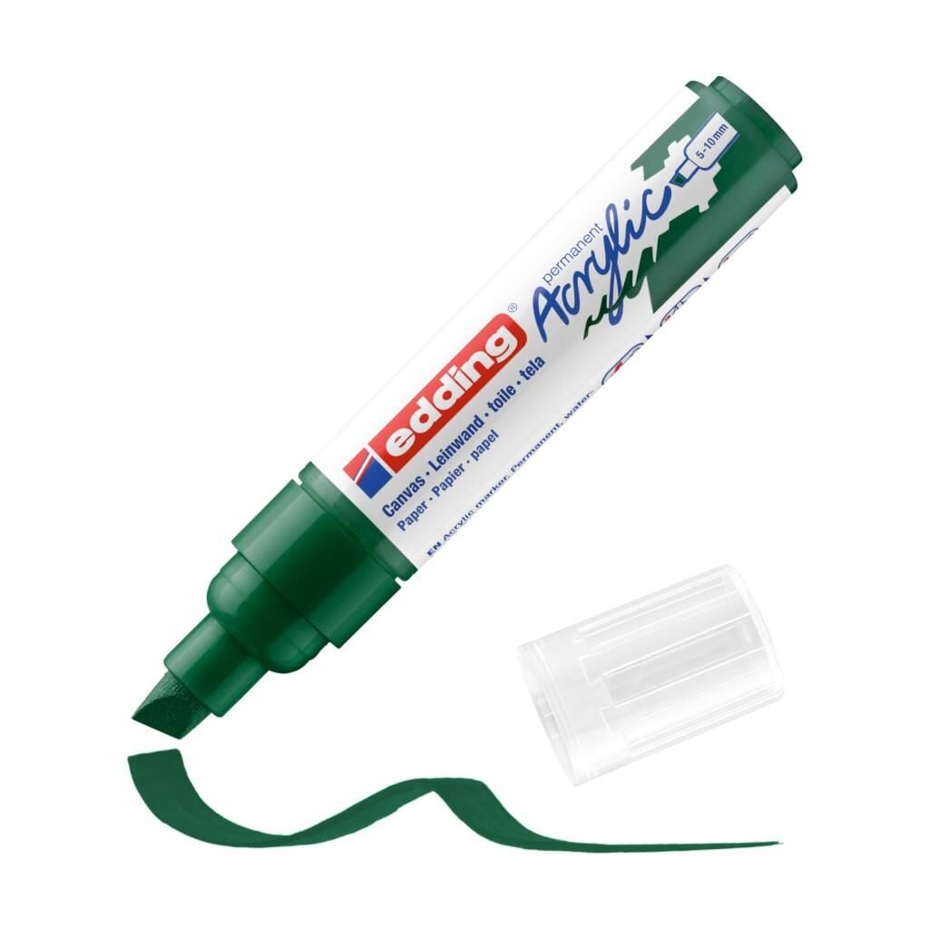 Edding 5000 Kalın Uçlu Akrilik Markör - Yosun Yeşili - 5-10 Mm’Lik Kesik Uç
