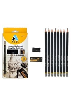 Eskiz Seti Karakalem Çizim Seti Canson A5 Çizim Defteri Adel Dereceli Kalem seti Pastel Dağıtıcı