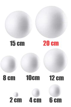 Strafor Top 20 CM Köpük Top Kapı Süsü 20cm 1 ADET