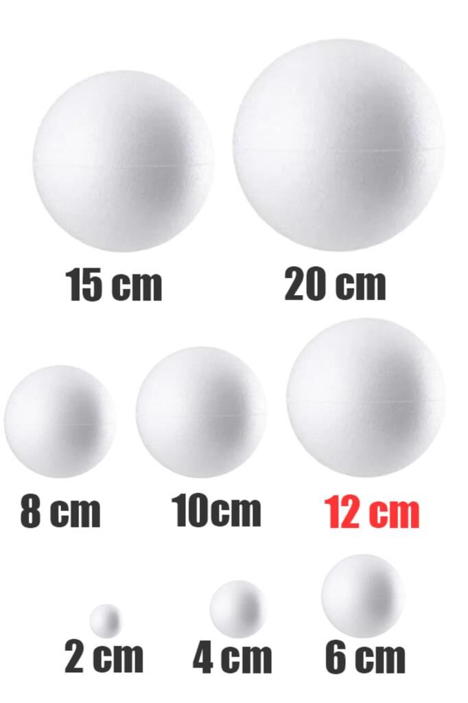 Strafor Top 12 CM Köpük Top Kapı Süsü Gezegen Sistemi Strafor Köpük Top 12cm