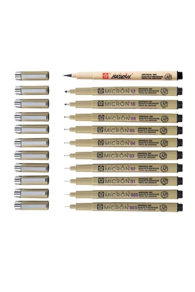 Pigma Micron Teknik Çizim Kalemi Tam Set 11'li