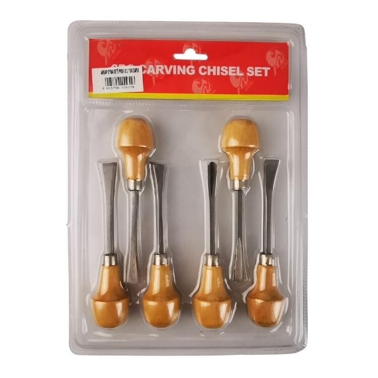 Profesyonel Ahşap Oyma Seti 6'lı Yuvarlak Saplı