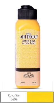 Artdeco Yeni Formül Akrilik Boya 140 ml 3602 Koyu Sarı