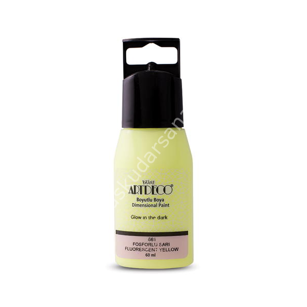 Artdeco Karanlıkta Parlayan (Glow in the Dark) Boyutlu Boya 60 ml. FOSFORLU SARI 661