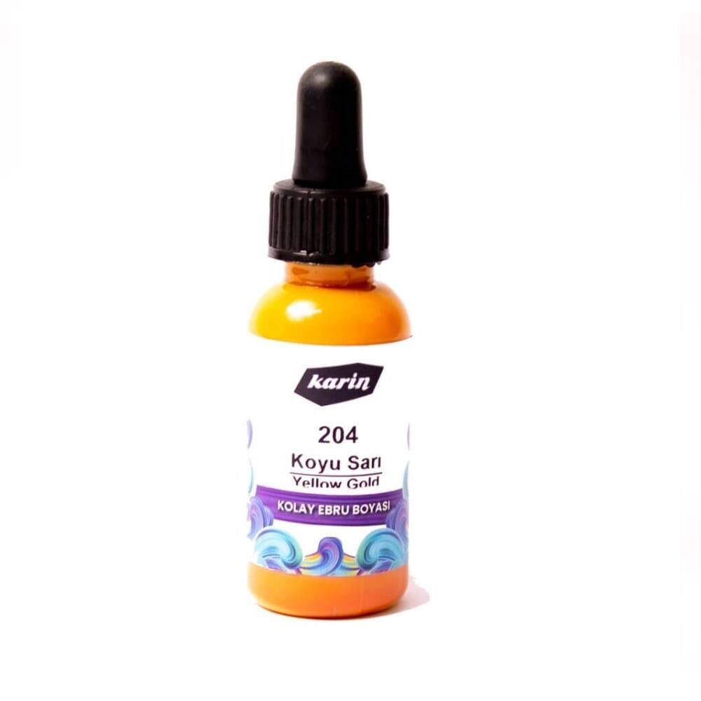 Karin Kolay Ebru Boyası 30 ml 204 Koyu Sarı