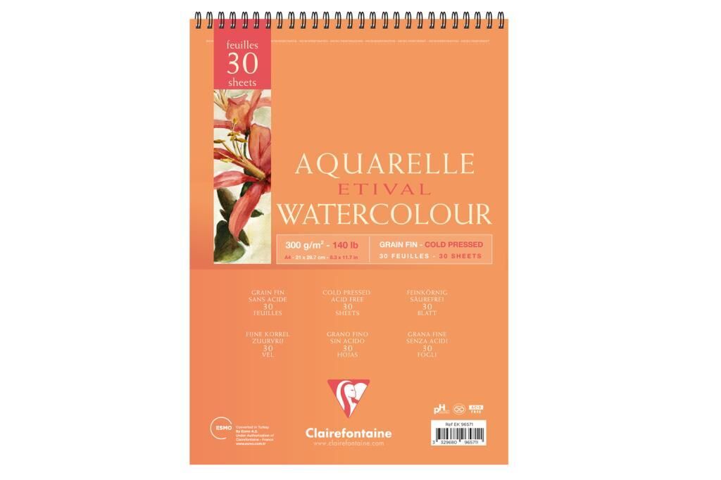 Clairefontaine Etival  300gr Suluboya Blok A4 30 Yaprak Spralli