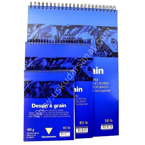 Clairefontaine Dessin a Grain Blok A4 Spiralli 180gr 30 Yaprak