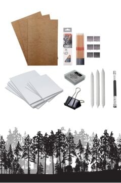 Karakalem Başlangıç Seti / Karakalem Seti Dereceli Kalem Duralit