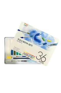 Crafts And Arts Sulu Boya Seti 36 Renk 30x12 MM Metal Kutu
