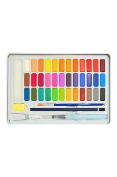 Crafts And Arts Sulu Boya Seti 36 Renk 30x12 MM Metal Kutu