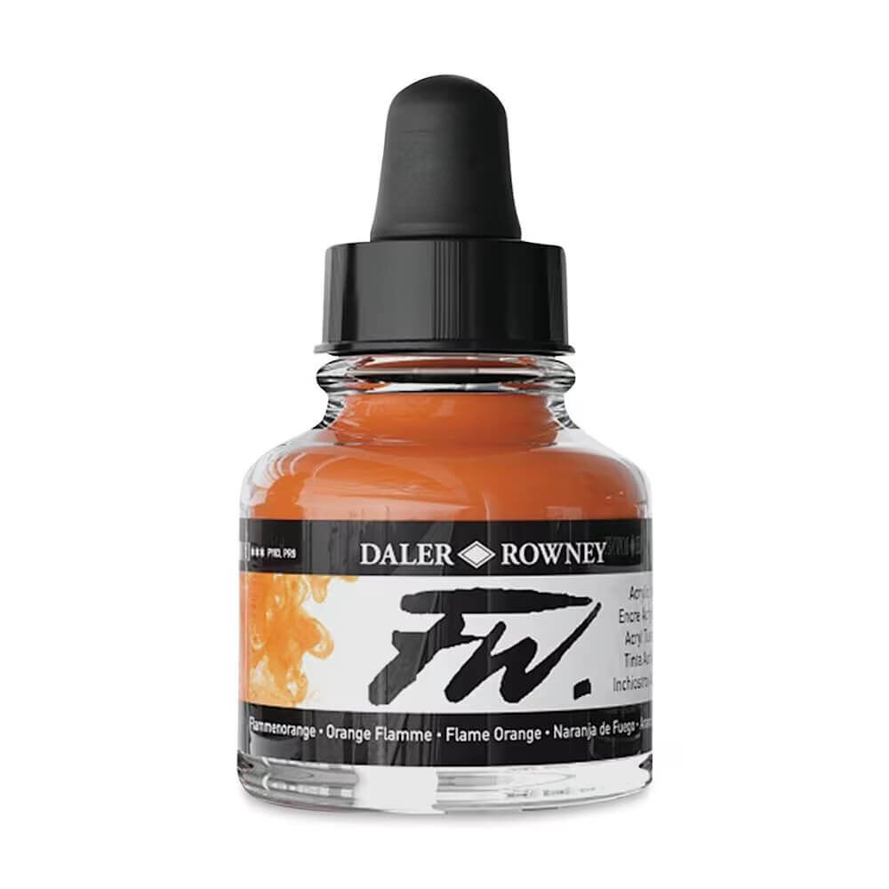 Daler Rowney FW Ink Akrilik Mürekkep 29.5 ml Flame Orange 687