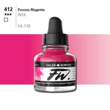 Daler Rowney FW Ink Akrilik Mürekkep 29.5 ml Process Magenta 412