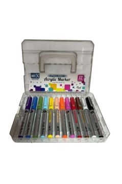 Art-X Pro-Art Fırça Uçlu Akrilik Marker 12 Renk Kristal Kutu