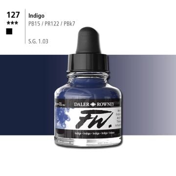 Daler Rowney Fw Acrylic Artisits Ink 29.5 ml Damlalıklı Cam Şişe Indigo 127