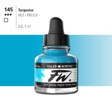 Daler Rowney FW Ink Akrilik Mürekkep 29.5 ml Turquoise 145