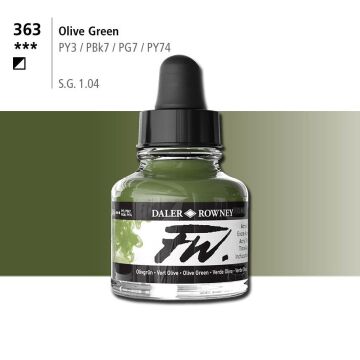 Daler Rowney FW Ink Akrilik Mürekkep 29.5 ml Olive Green 363
