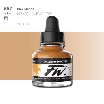 Daler Rowney FW Ink Akrilik Mürekkep 29.5 ml Raw Sienna 667