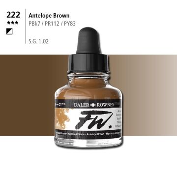 Daler Rowney FW Ink Akrilik Mürekkep 29.5 ml Antilope Brown 222