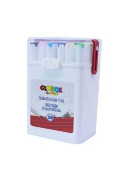 Globox Twin Marker Set Çift Uçlu Keçeli Kalem 24 Renk Plastik Çantalı